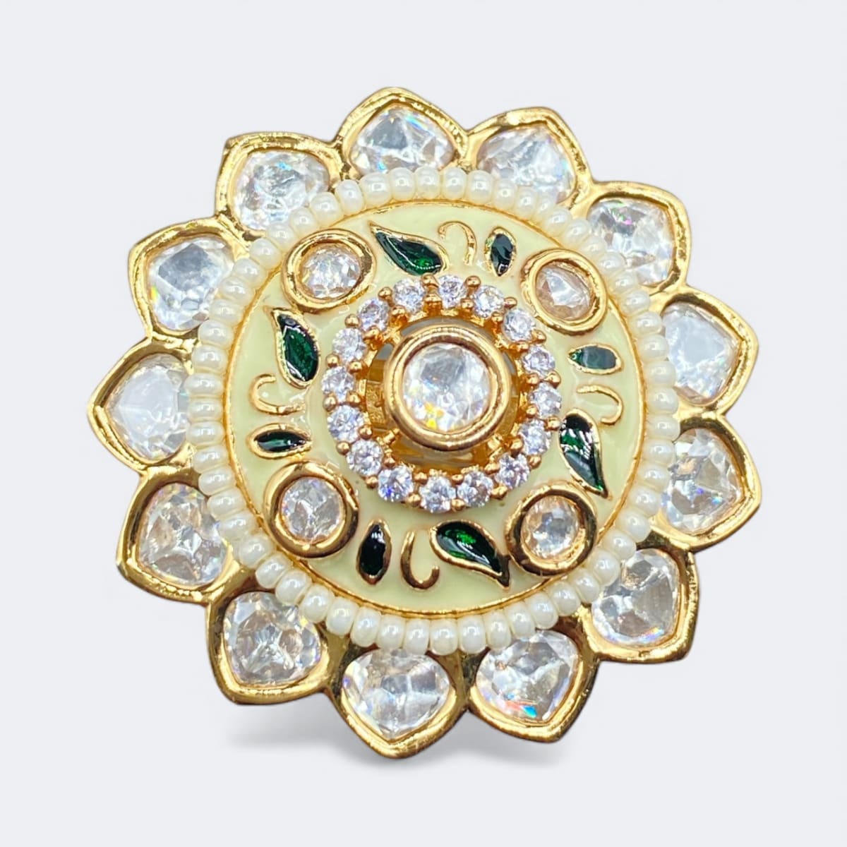 Teej Antique Gold Ring Set - detail