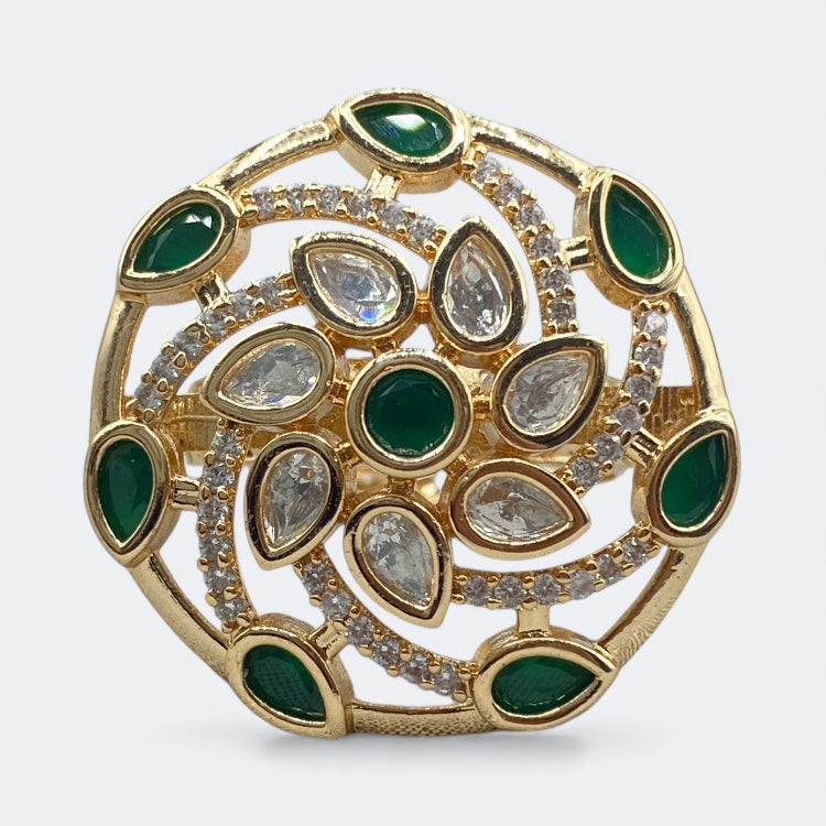 Navratri Meenakari Statement Ring
