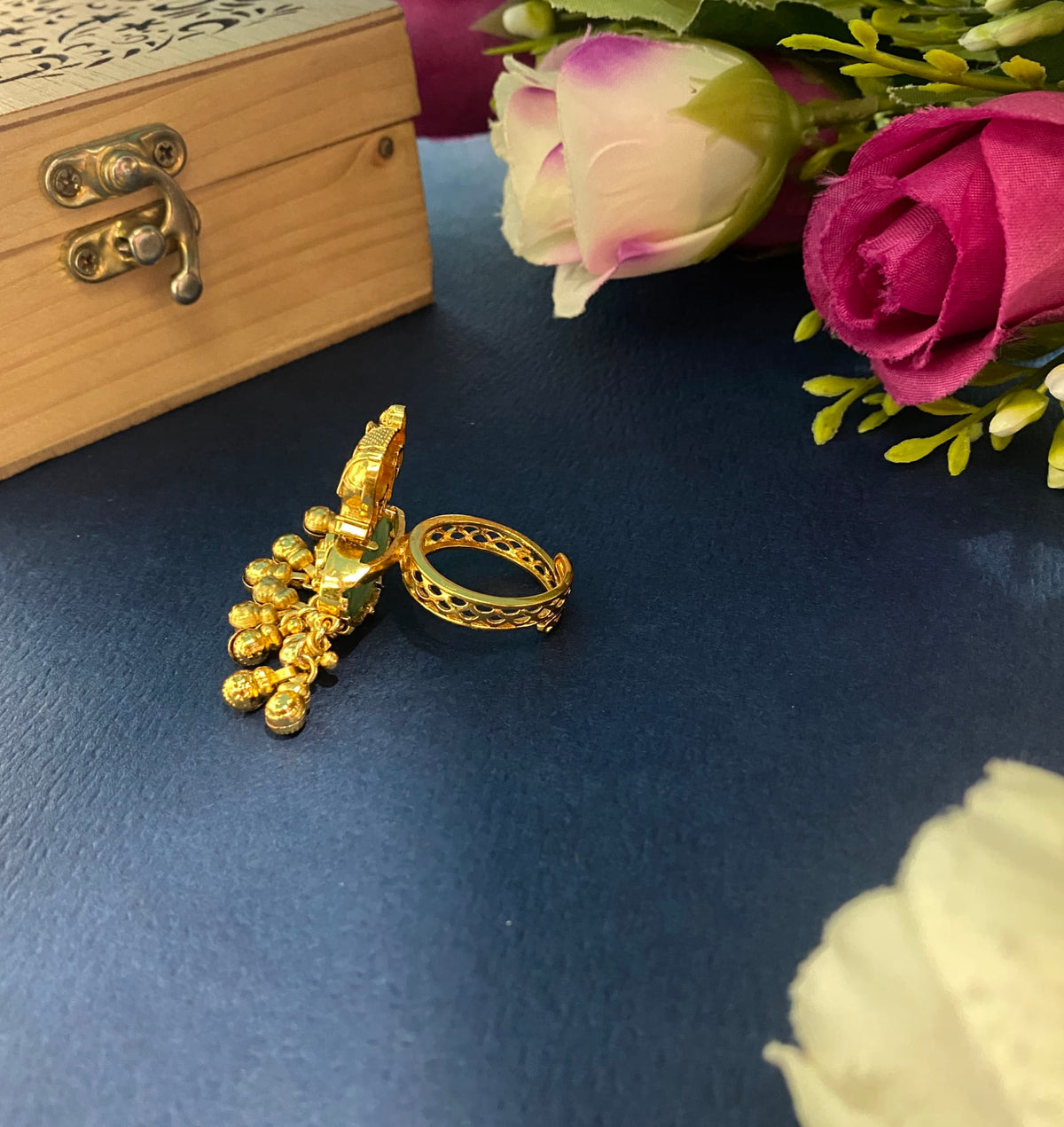 Karva Chauth Kundan Finger Ring