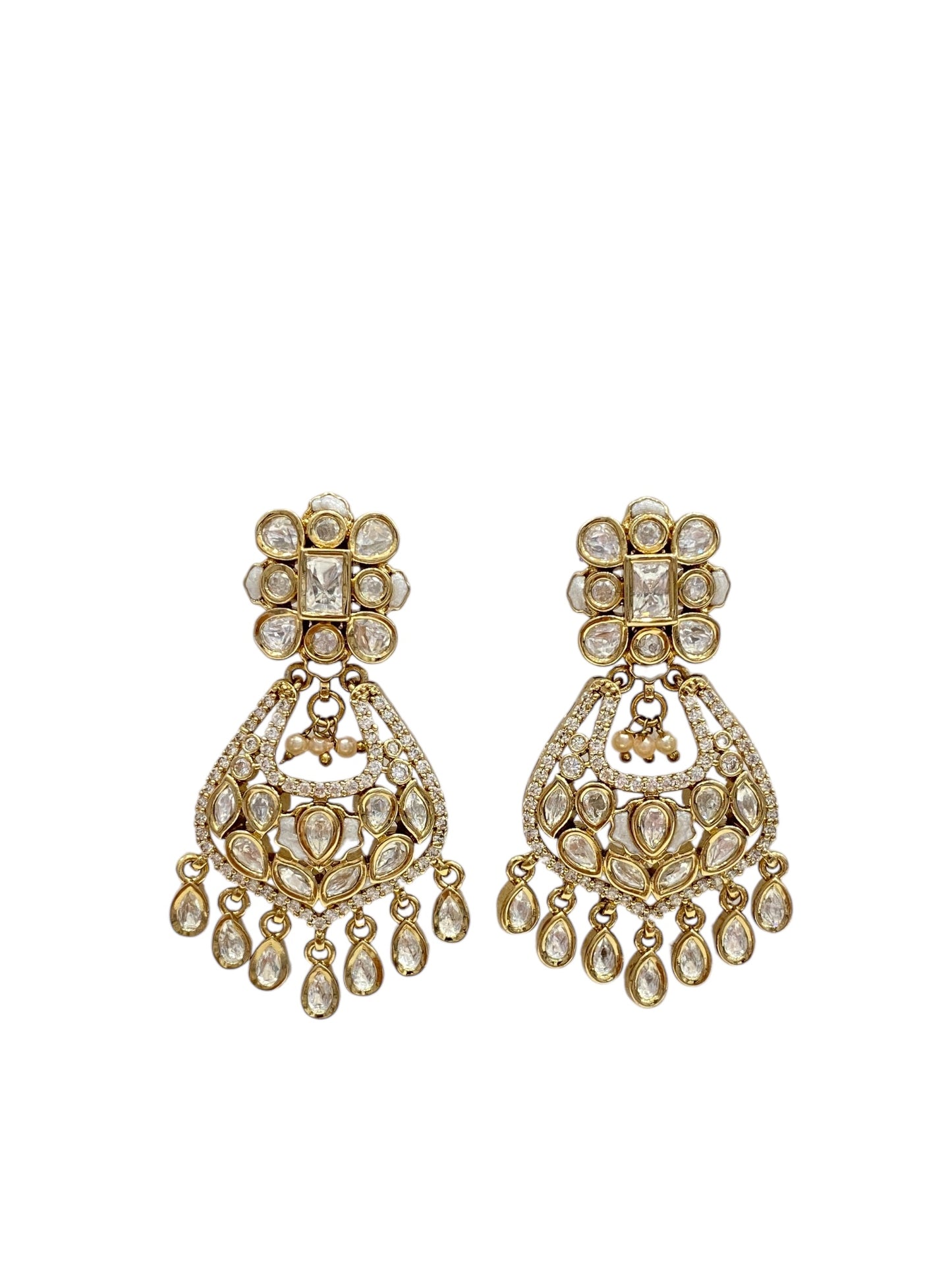 Festive Unshaped Kundan Earrings