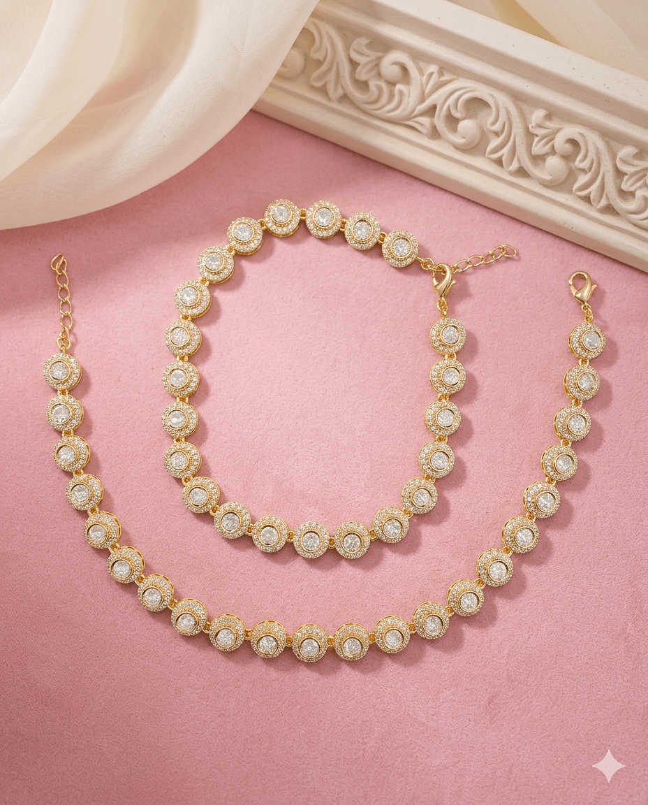 Elegant Round Kundan Payal