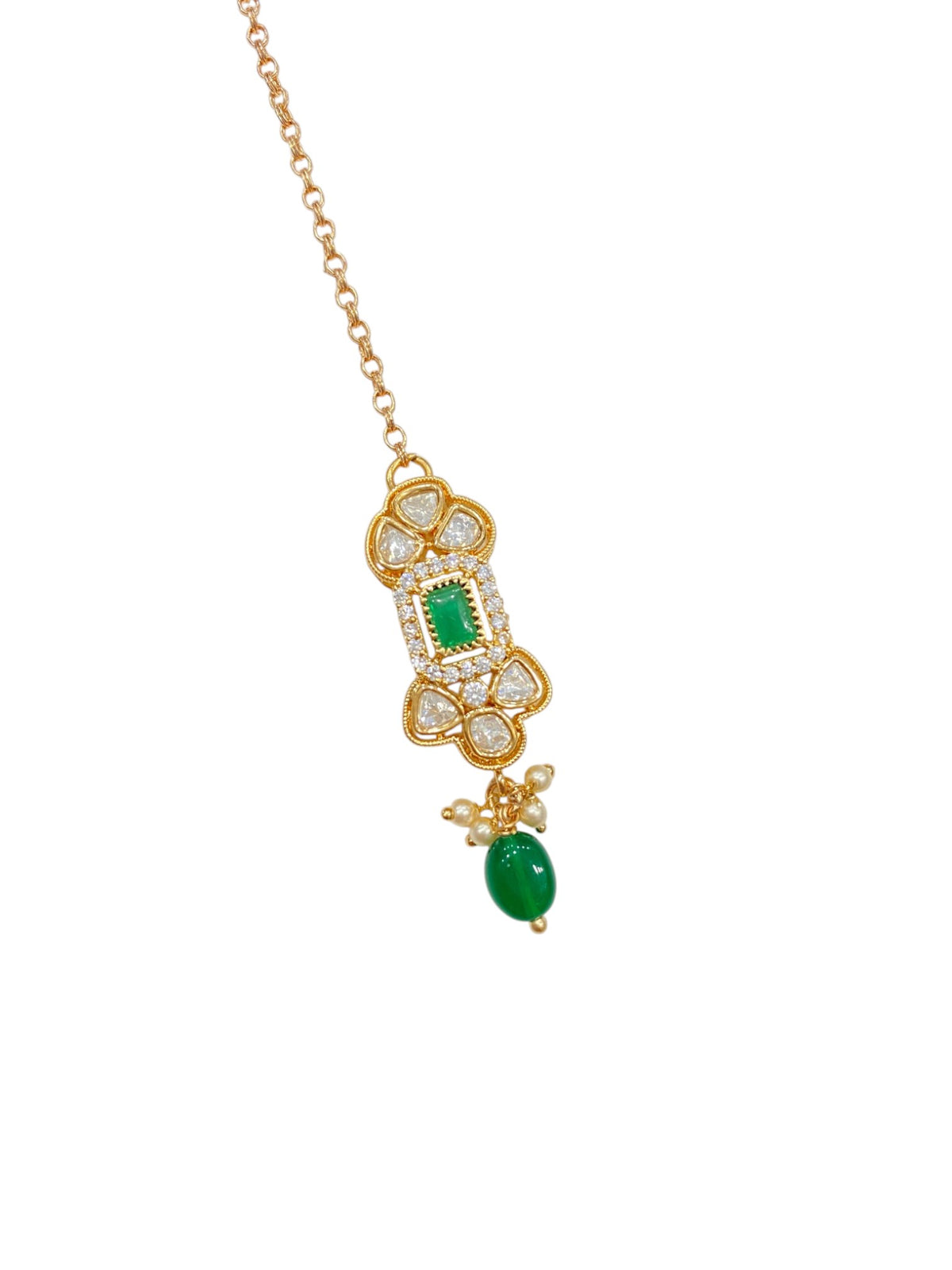 Elegant Shine Green Maangtikka