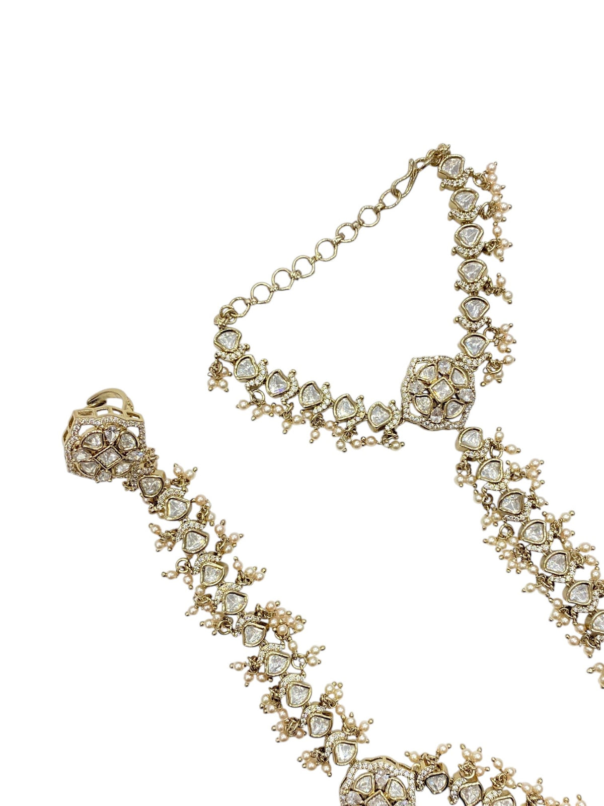 Rajwadi Mehendi Finish Kundan Hathphool