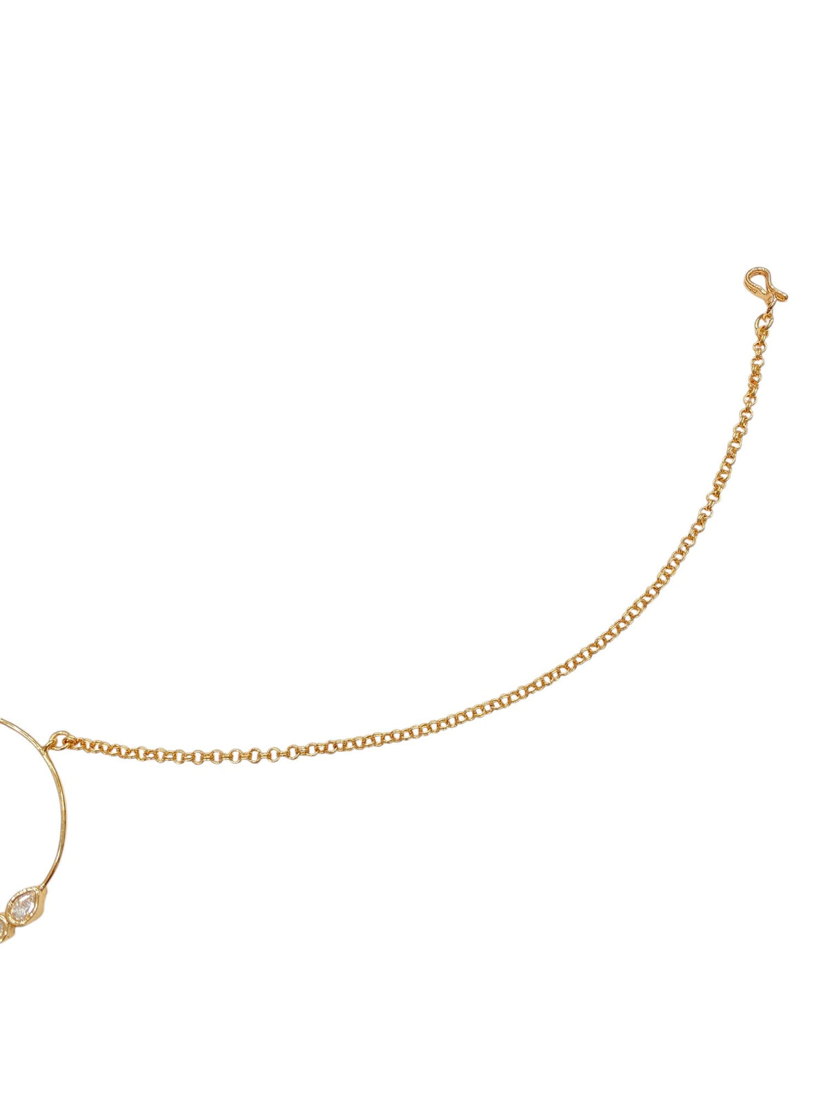 Gold-Plated White Kundan Nose Ring