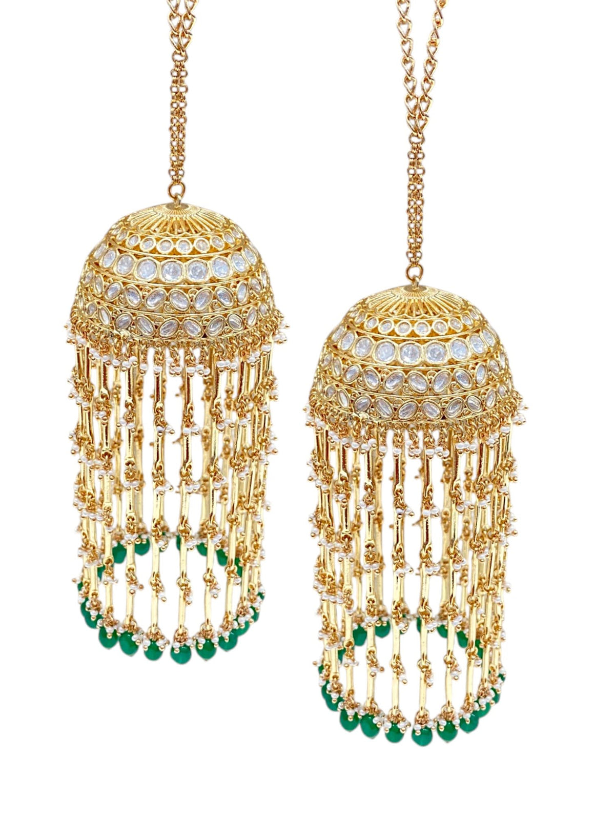 Maharani Emerald Stone Kundan Kalira