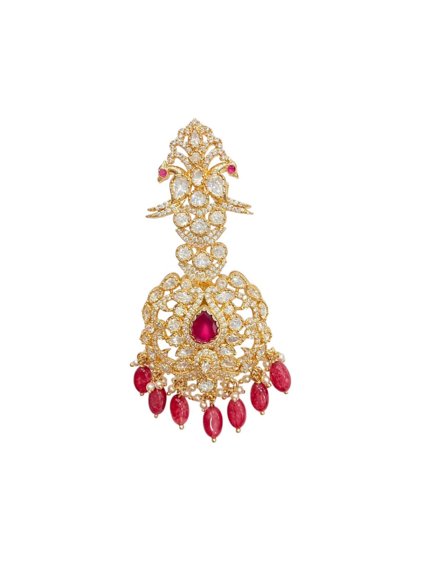 Sirini Royal Ruby Peacock Polki Kalgi