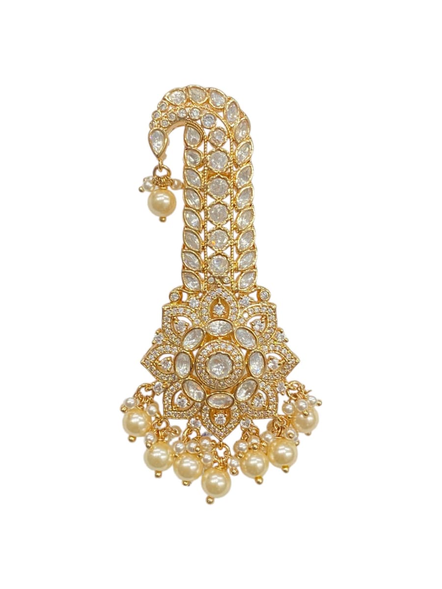 Traditional White Stone Studded Kalangi - detail