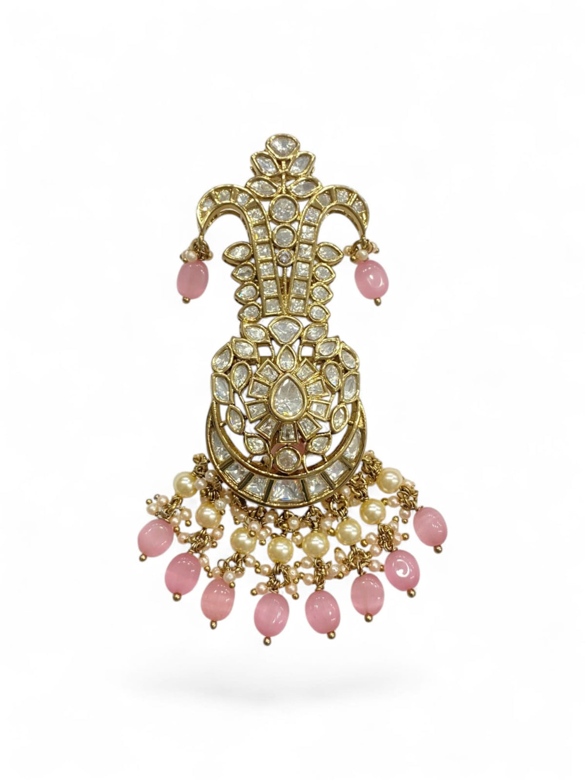 Sirini Blush Royale Kalgi Antique Gold Finish