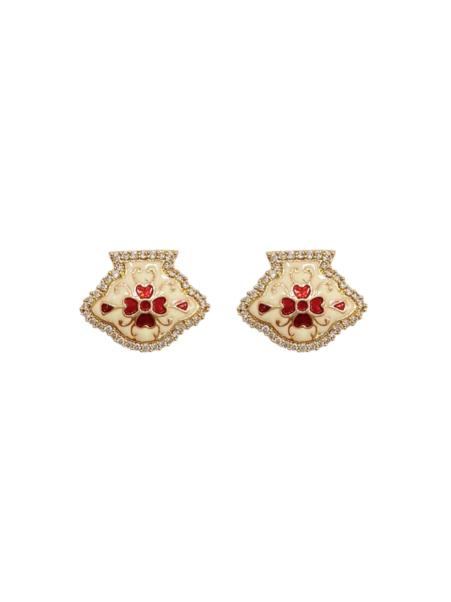 Ruby Meenakari Pendant Set - detail