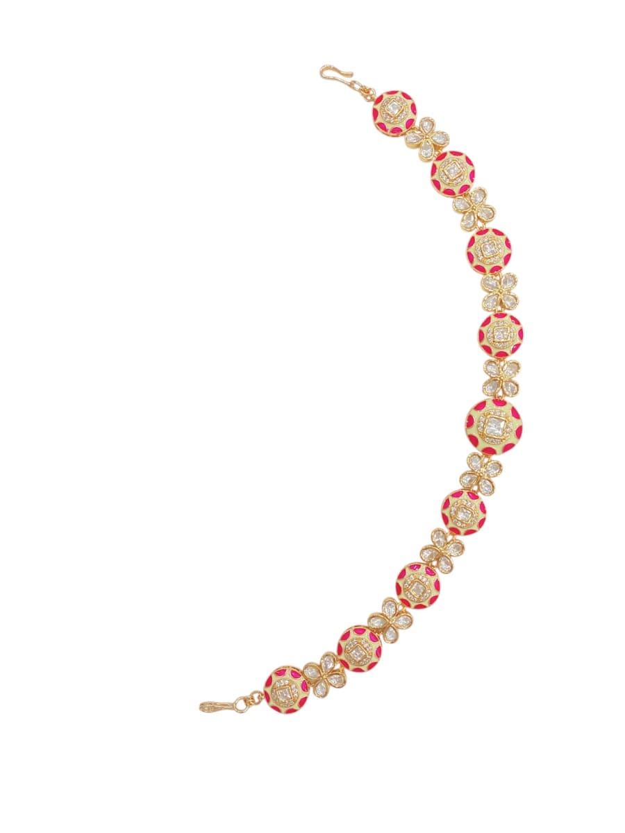 Ruby Meenakari Polki Sheesh Patti - detail
