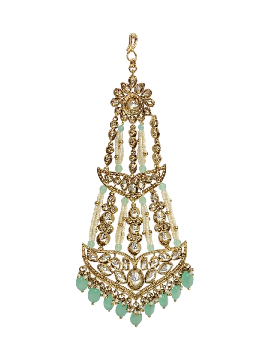 Sirini Antique Polish Mint Polki Bridal Passa