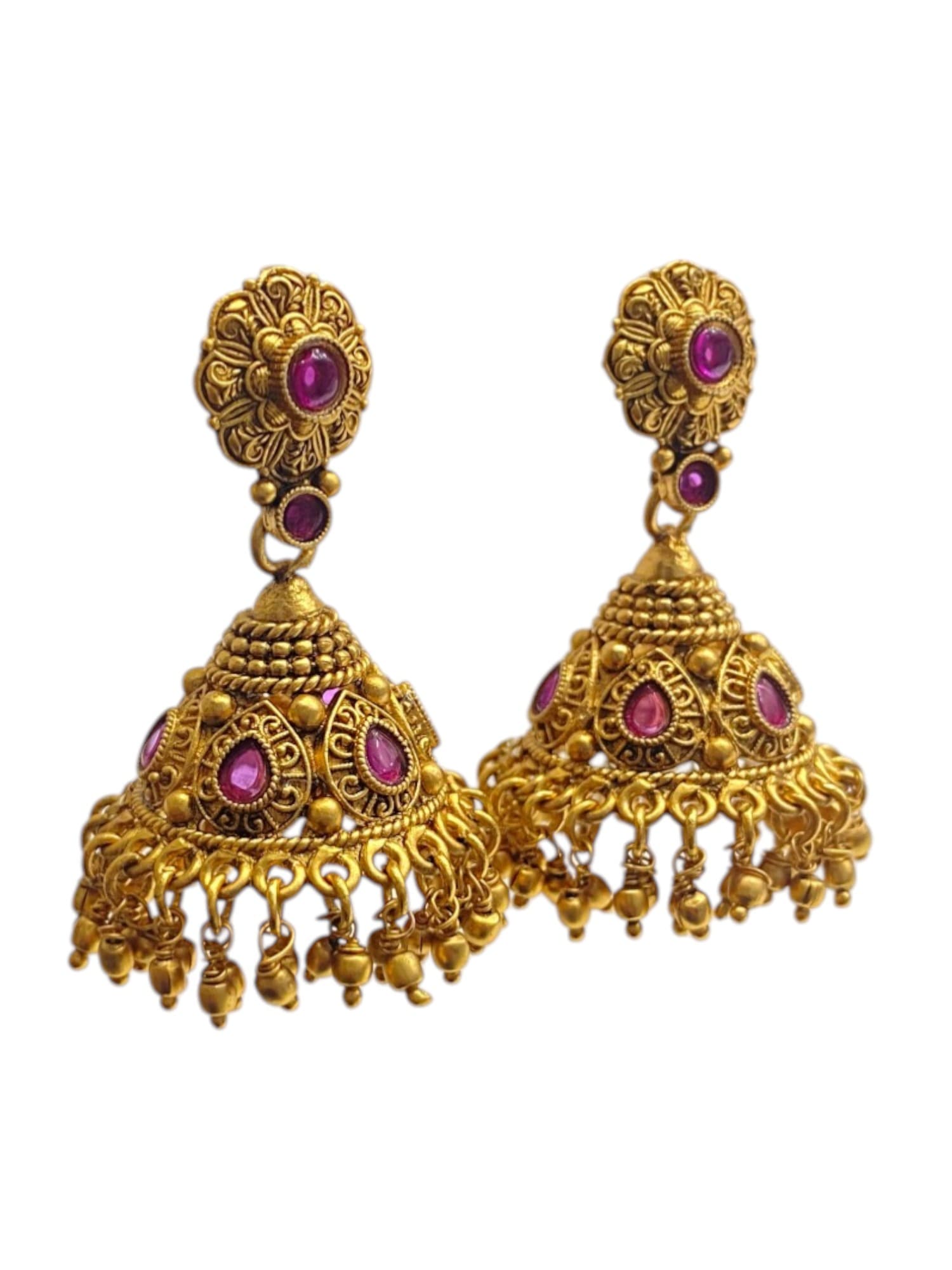 Gold-Plated Chandbali Earrings