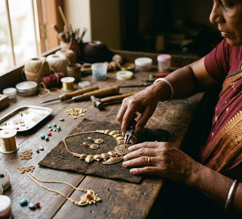 Artisan crafting jewellery