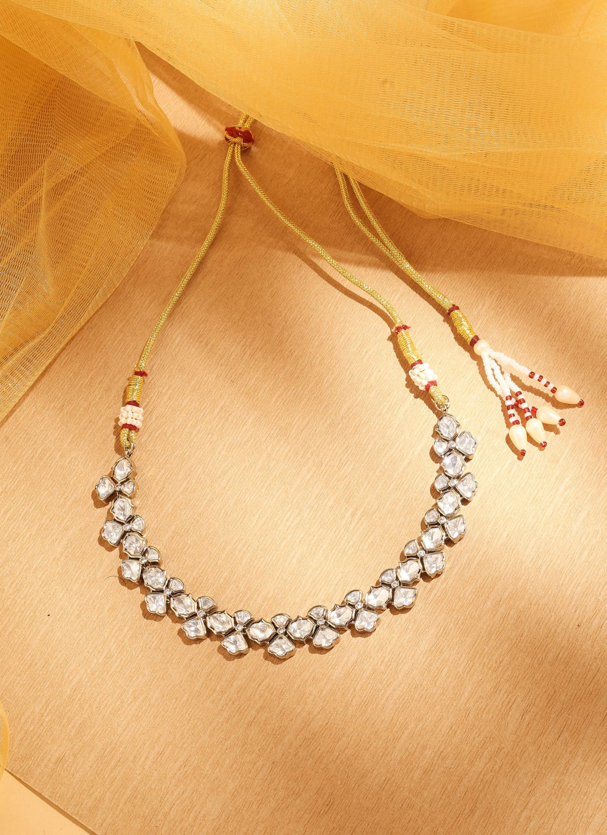 Navratri Mehendi Plated Polki Necklace Set