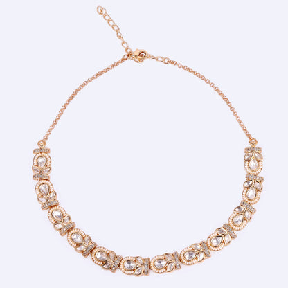 Sangeet Statement Necklace Set - White Polki Kundan by Sirini Jewellery, Festive wear - detail