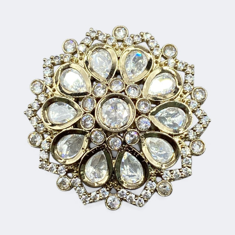 Navratri Kundan Statement Ring | Mehendi Finish