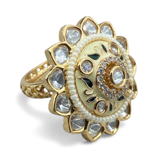 Teej Antique Gold Ring Set