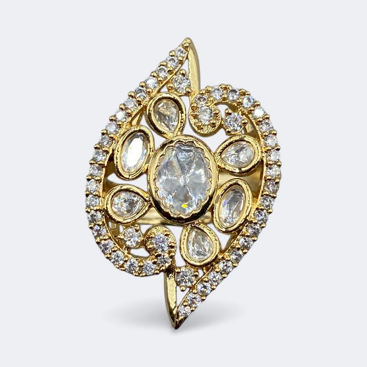 Puja Meenakari Statement Ring - detail