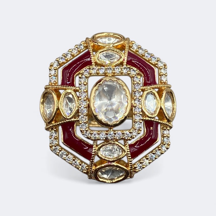 Navratri Exclusive Gold Ring Set - detail