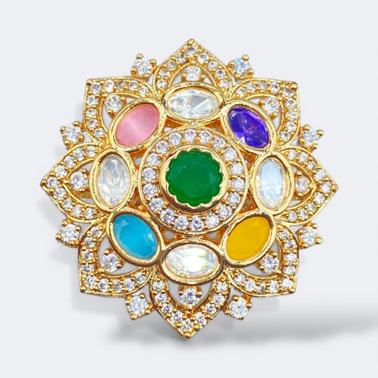 Teej Kundan Ring - detail