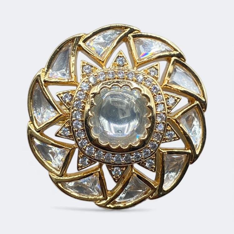 Royal Green Glow Statement Ring