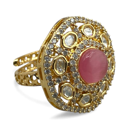 Puja Antique Gold Ring Set