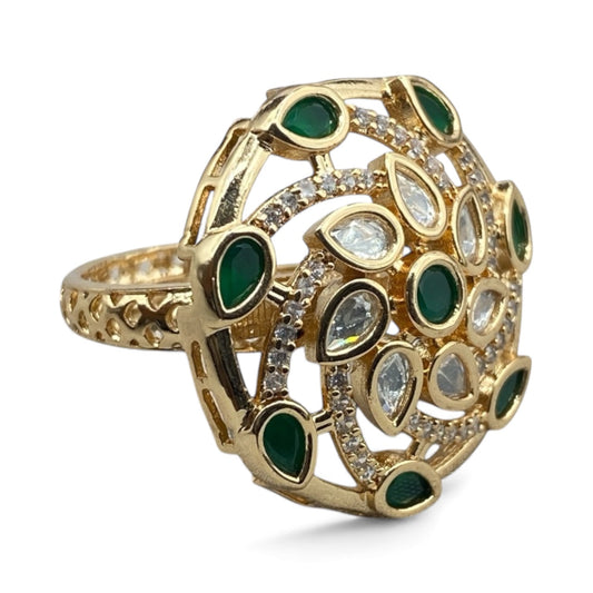 Navratri Meenakari Statement Ring