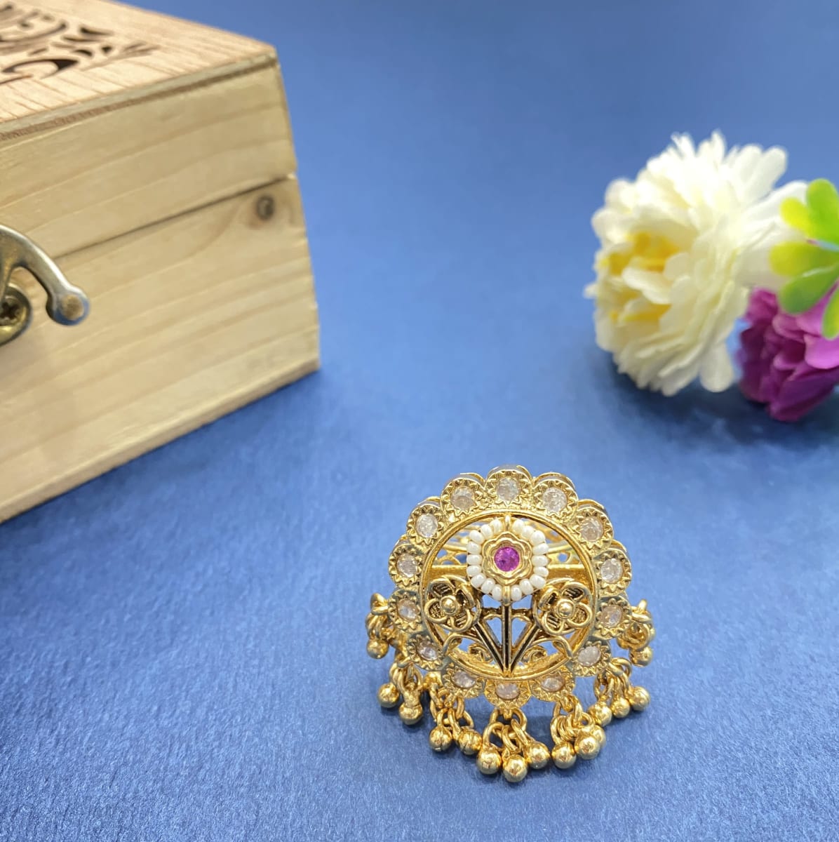 Festive Polki Cocktail Ring