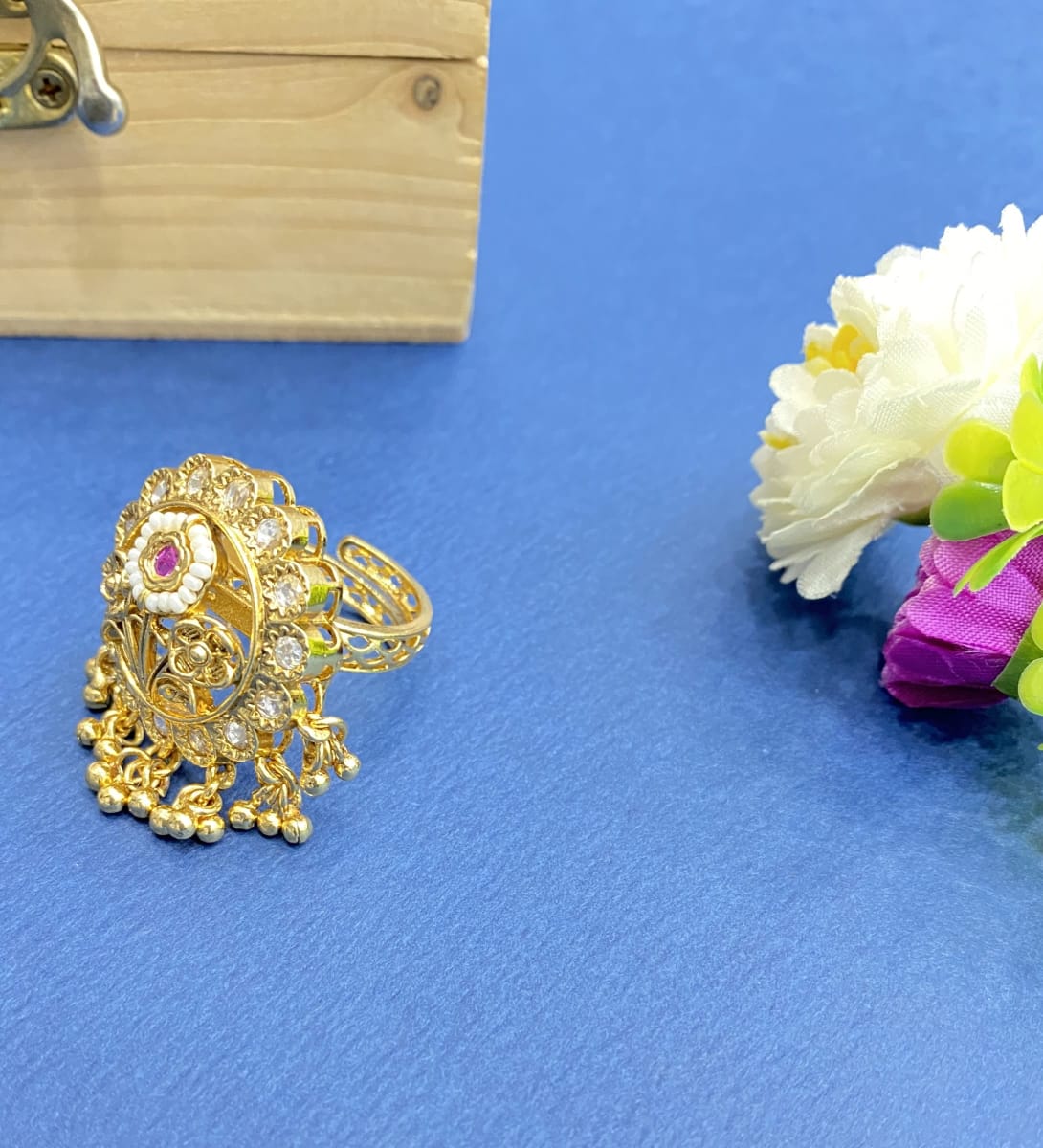 Festive Polki Cocktail Ring
