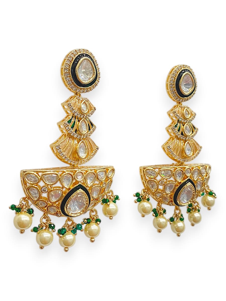 Festive Temple Drop Earrings - detail