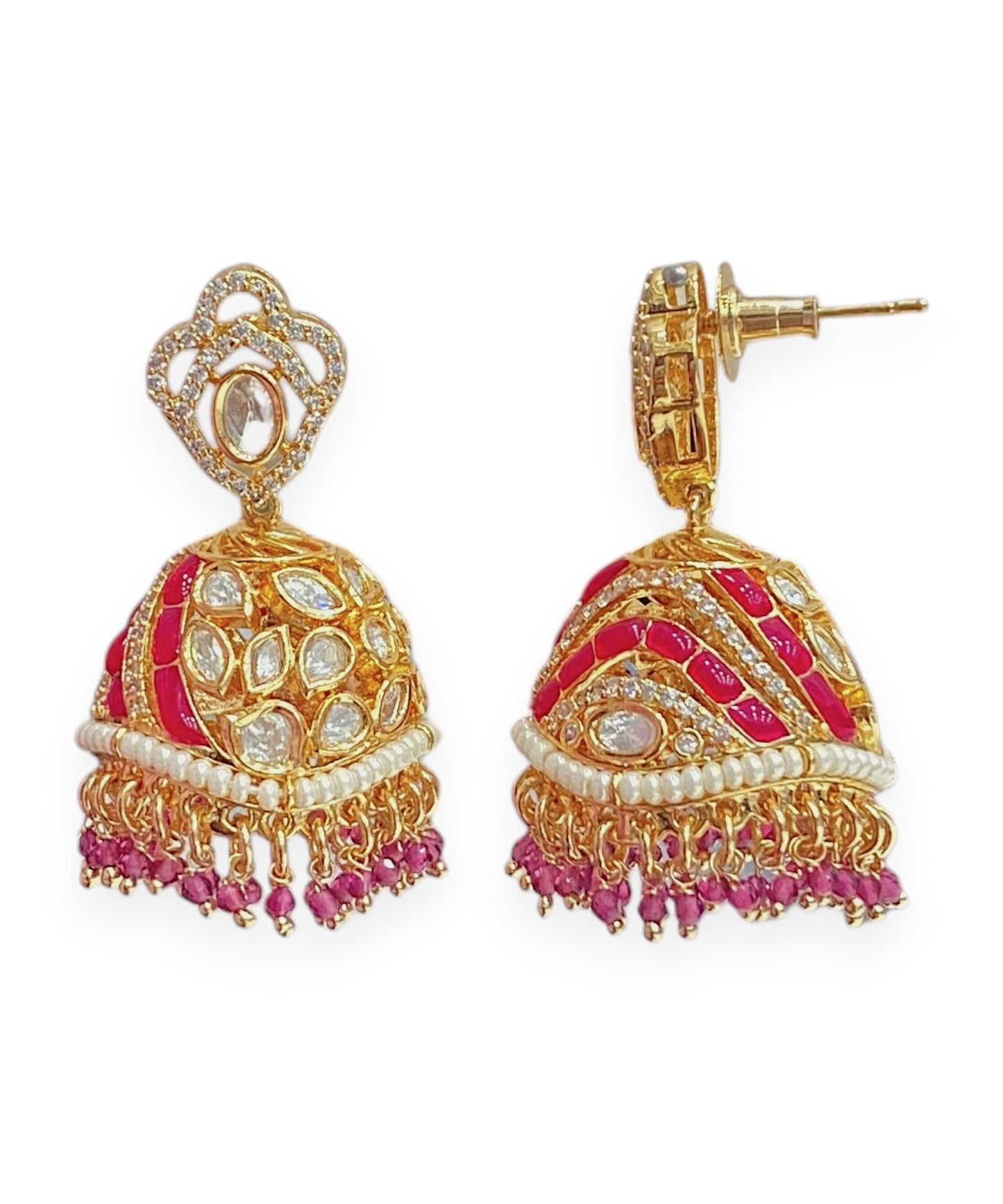 Diwali Kundan Jhumkas