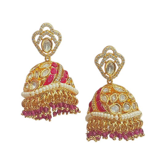 Diwali Kundan Jhumkas