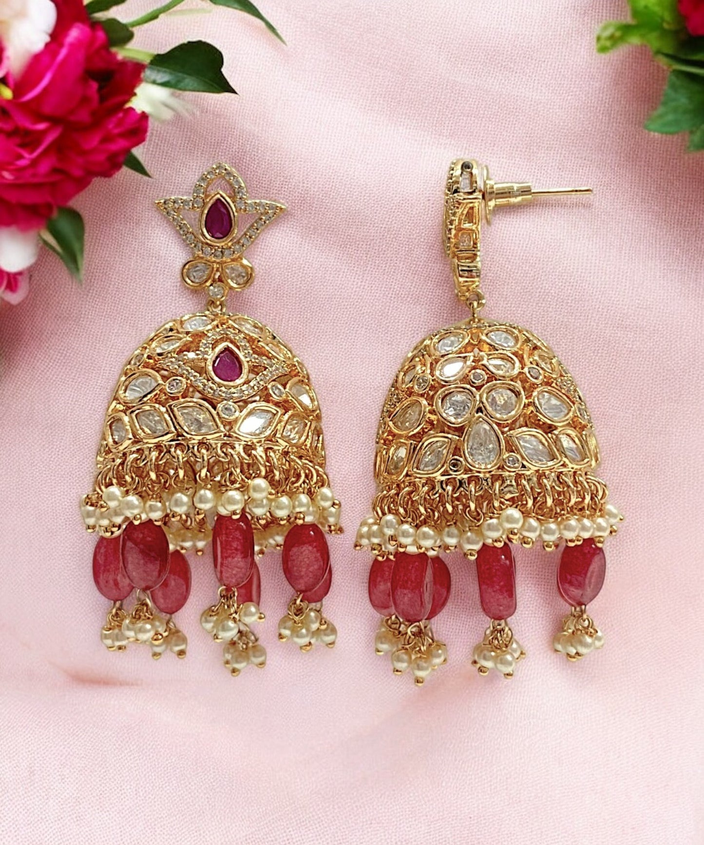 Navratri Temple Drop Earrings