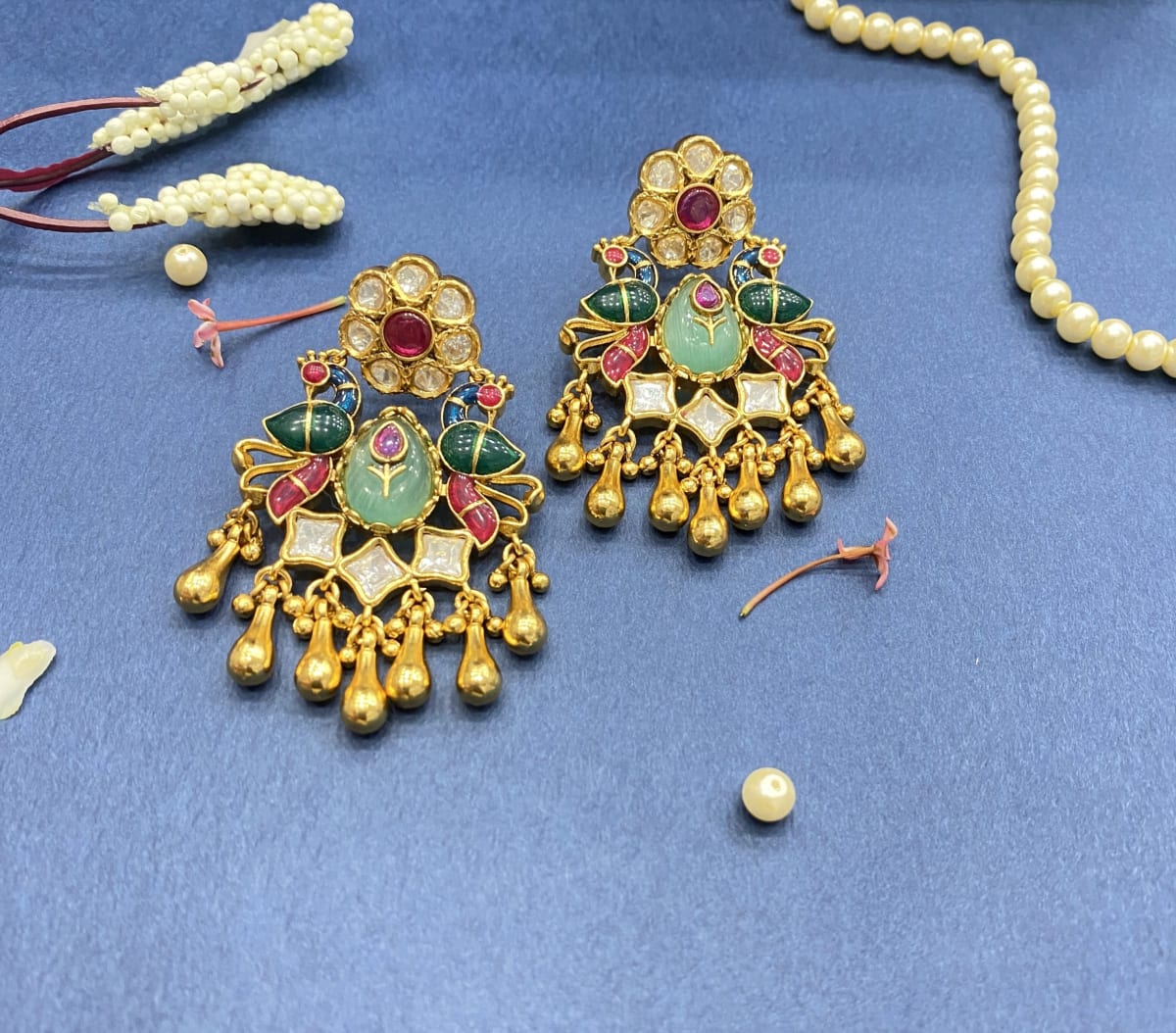 Teej Kundan Jhumkis - detail
