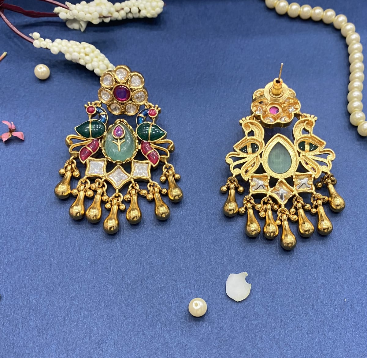 Teej Kundan Jhumkis - detail