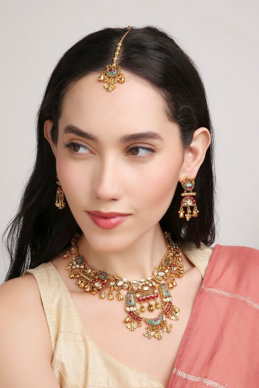 Regel Kundan Necklace Set | Sirini Jewellery