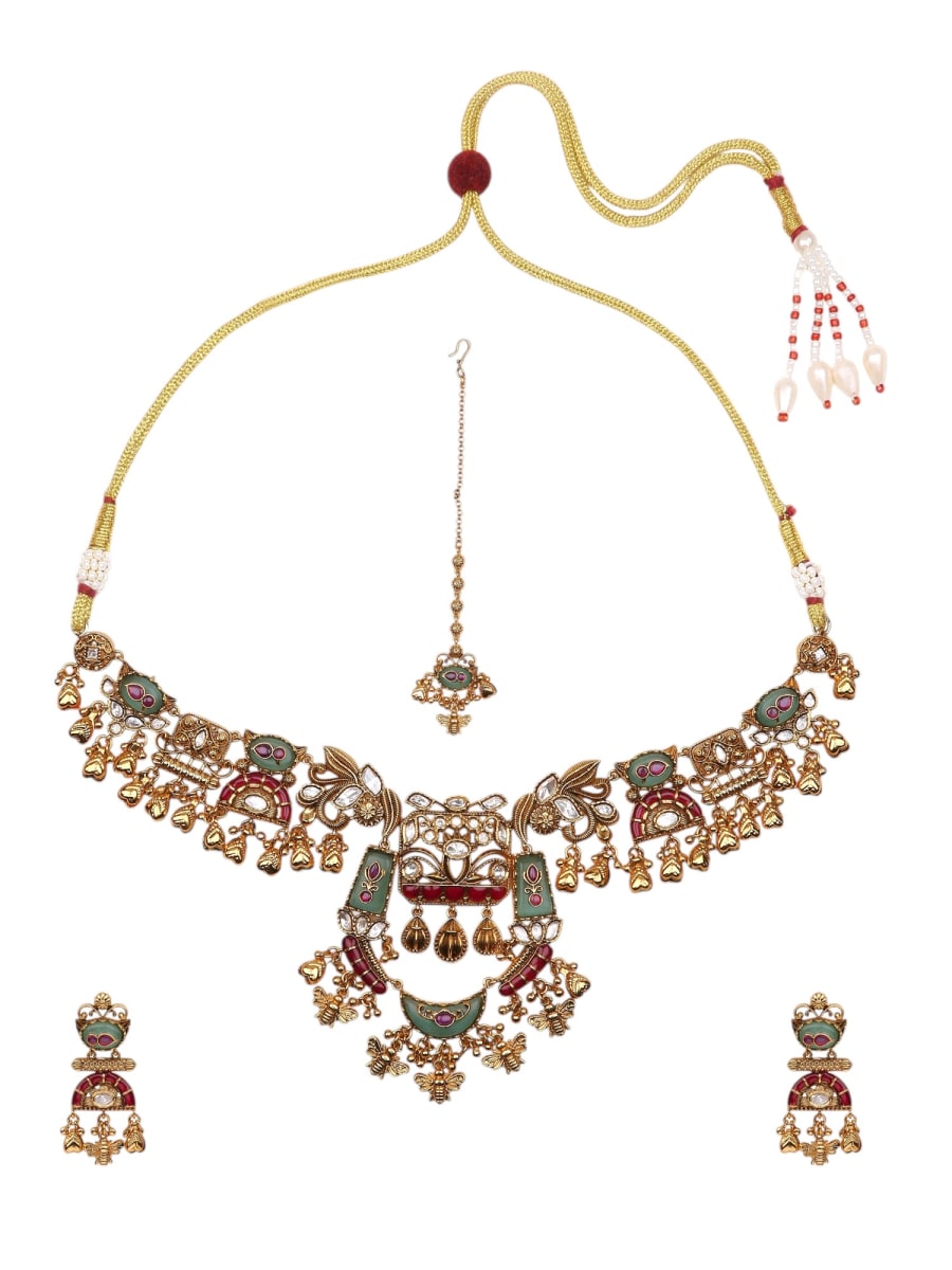 Regel Kundan Necklace Set - detail