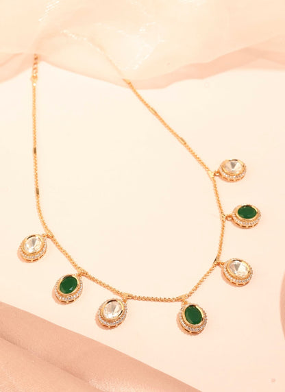 Mehendi Kundan Choker Set Necklace Sets by Sirini Jewellery, Bridal wear - detail