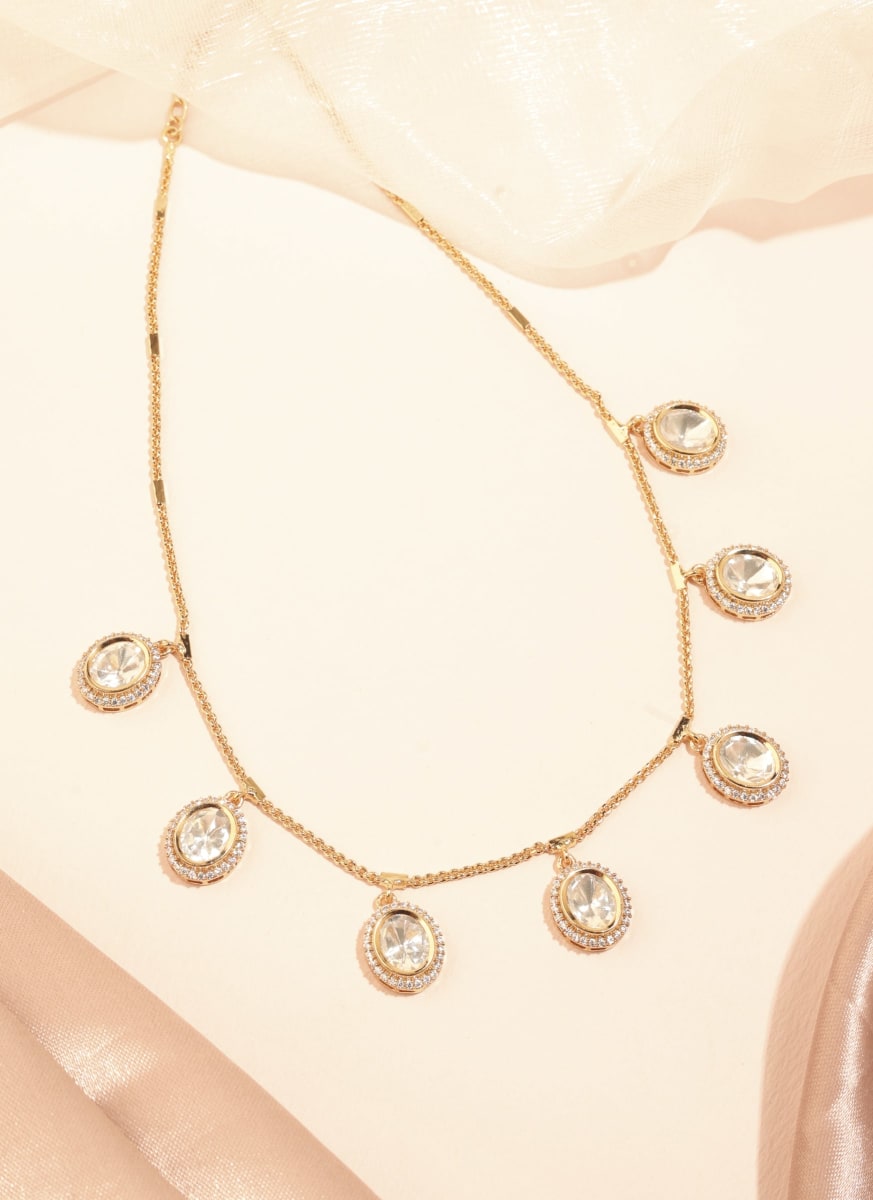 Teej Polki Necklace Set - detail