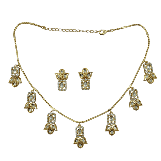 Gold Finish Statement Neck Piece