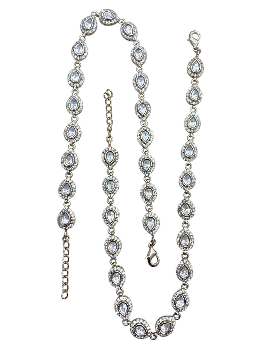 Shimmering Kundan Anklet - detail