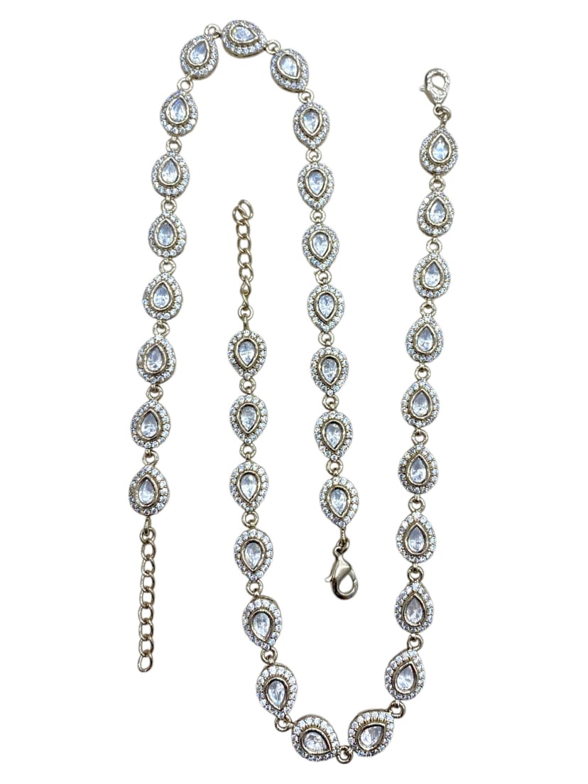 Shimmering Kundan Anklet - detail