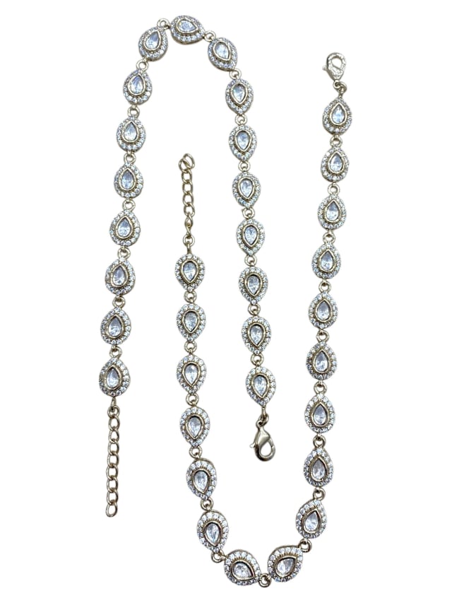 Shimmering Kundan Anklet - detail