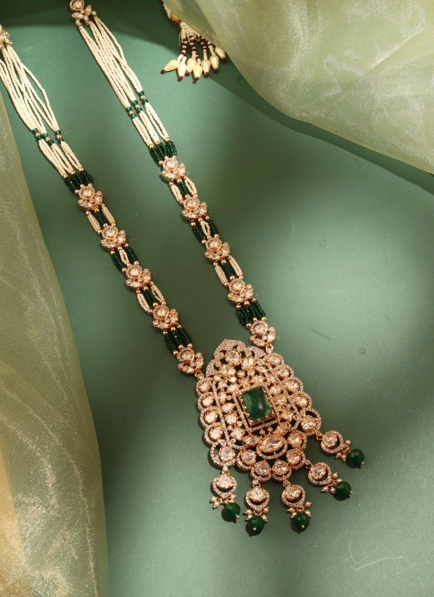Bridal Kundan Long Haar – Green - detail