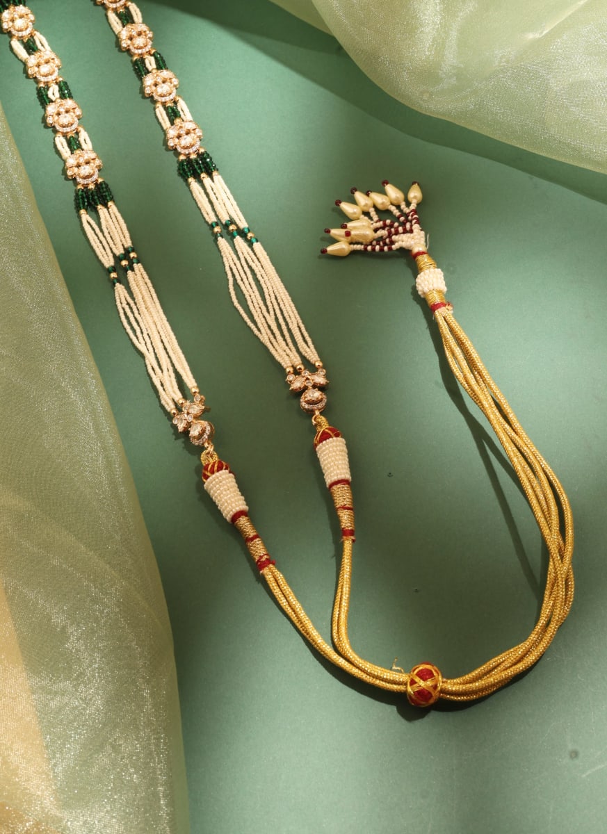 Bridal Kundan Long Haar – Green - detail