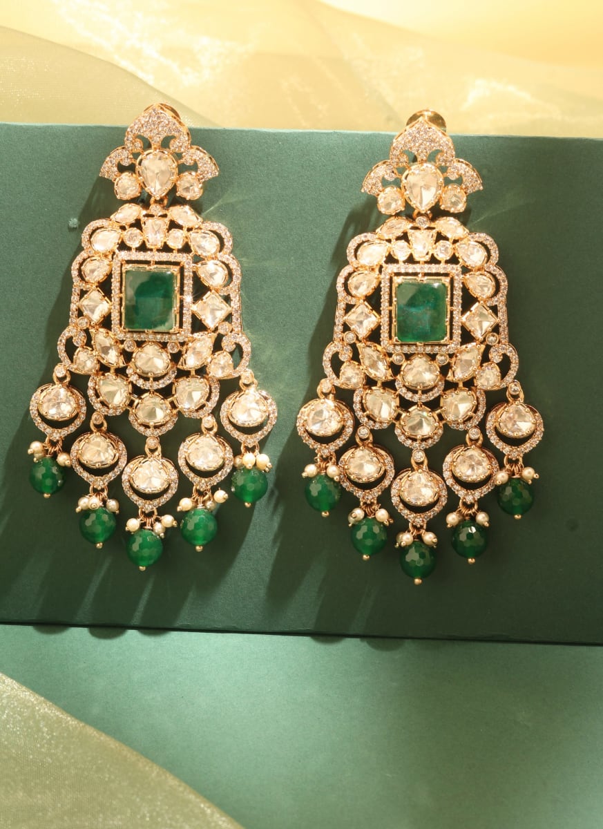 Bridal Kundan Long Haar – Green - detail