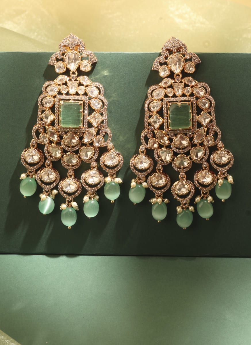 Bridal Kundan Long Haar – Mint - detail