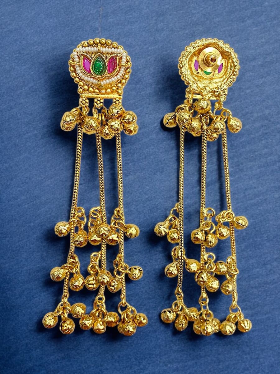 Puja Kundan Chandbali Earrings - detail