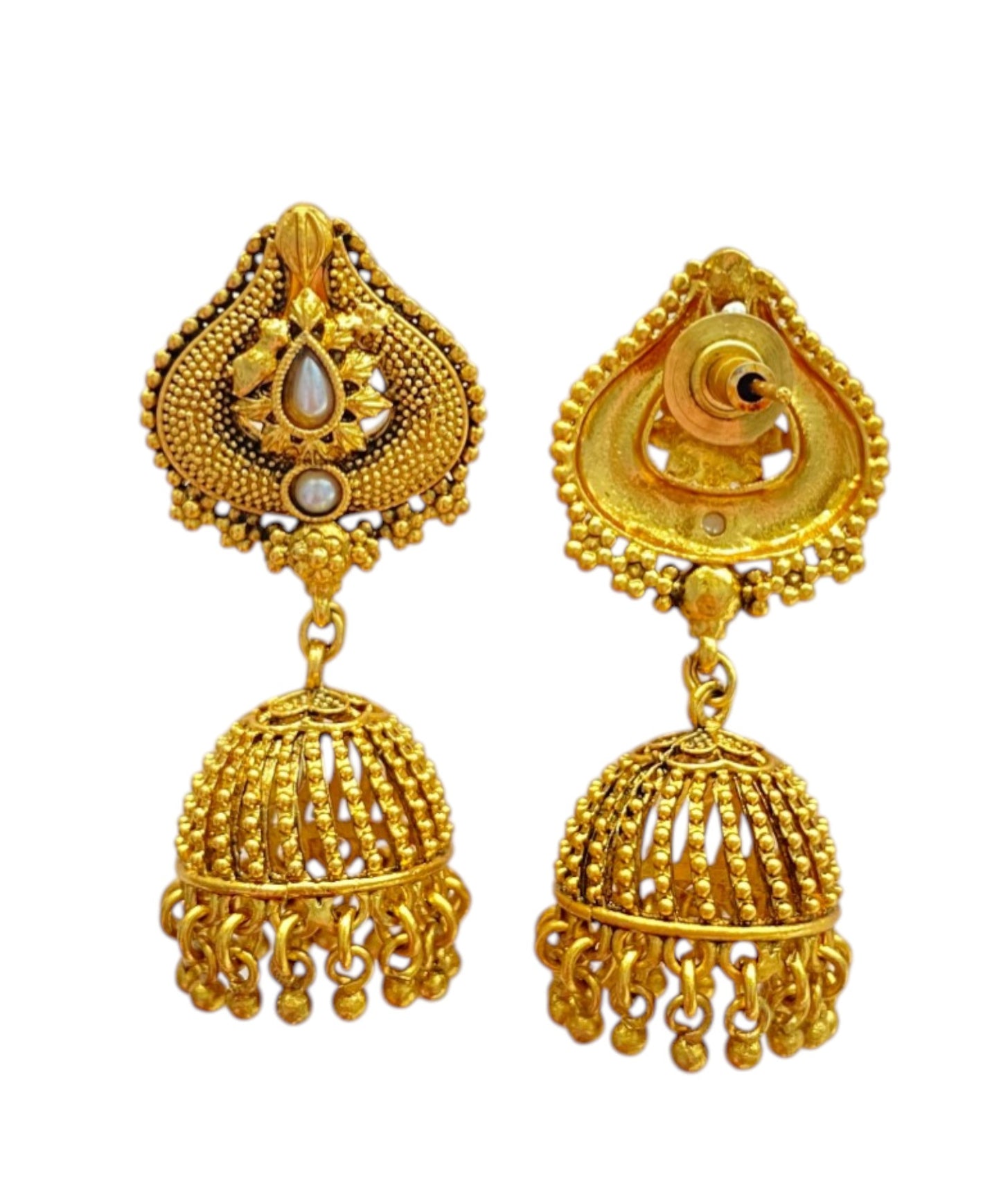 Navratri Temple Drop Earrings