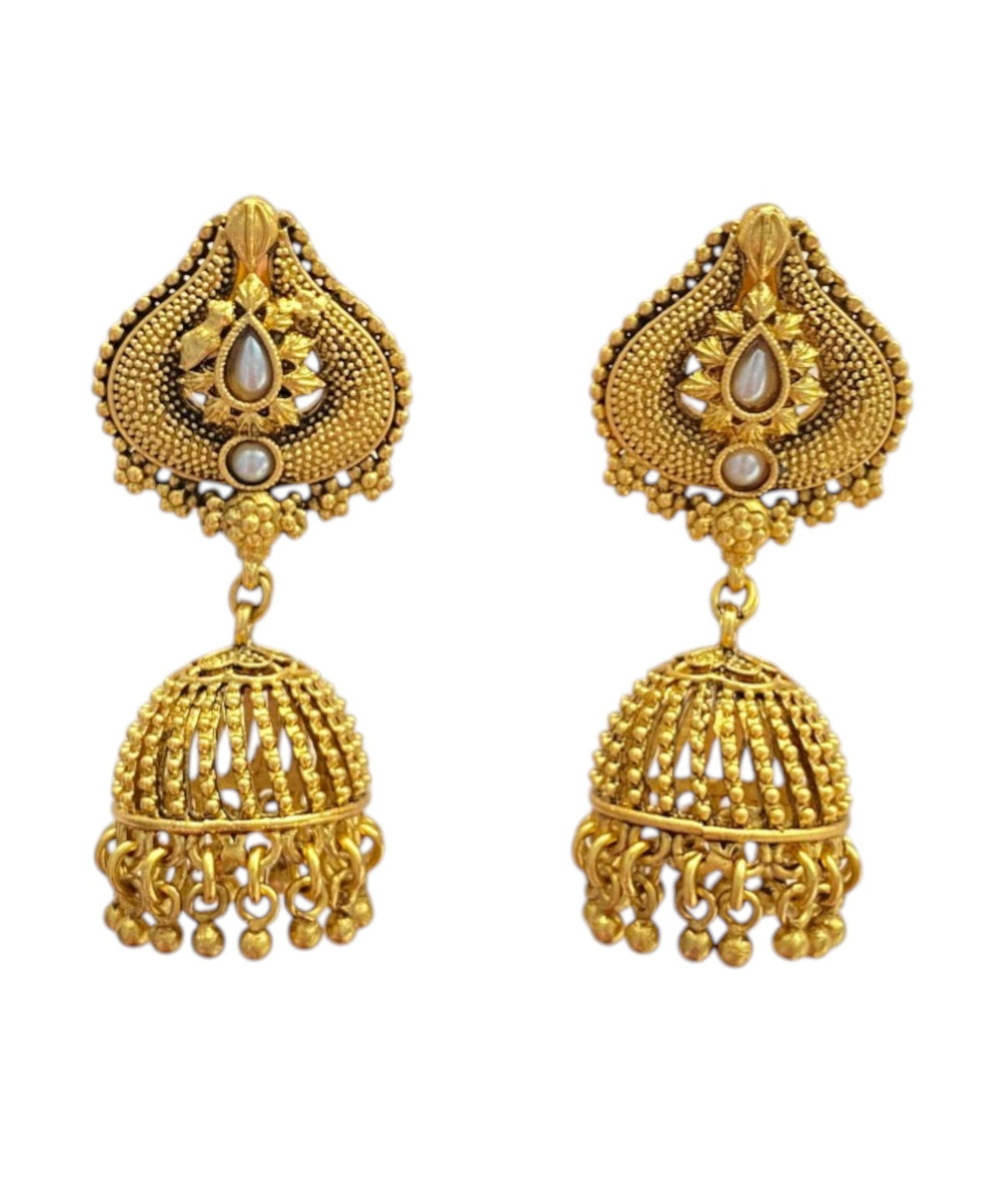 Navratri Temple Drop Earrings